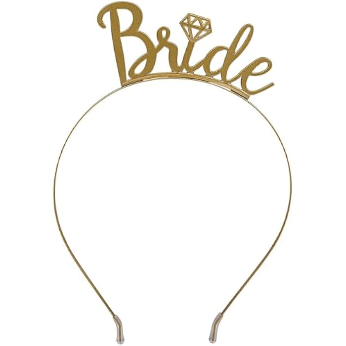 Amscan 3900895 Mettalic Gold Bride Headband-1 pc - Image 1
